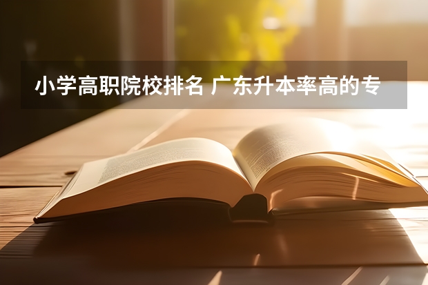 小学高职院校排名 广东升本率高的专科学校排名