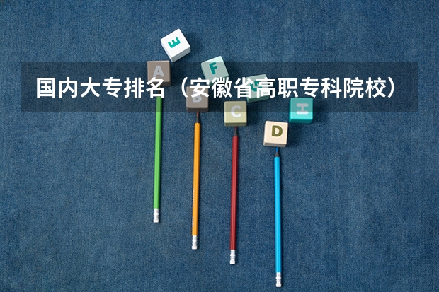 国内大专排名（安徽省高职专科院校）