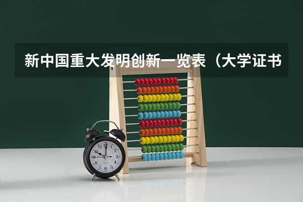 新中国重大发明创新一览表（大学证书含金量排名）